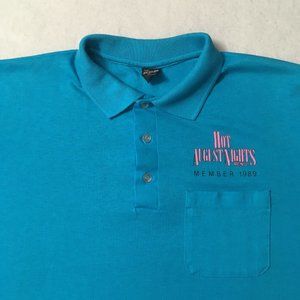 #89 The Player Hot August Nights Reno 1989 Polo XL single stitch blue member